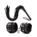 Hand Cuff Lock and Flogger Sex Toy for Couples roleplay set