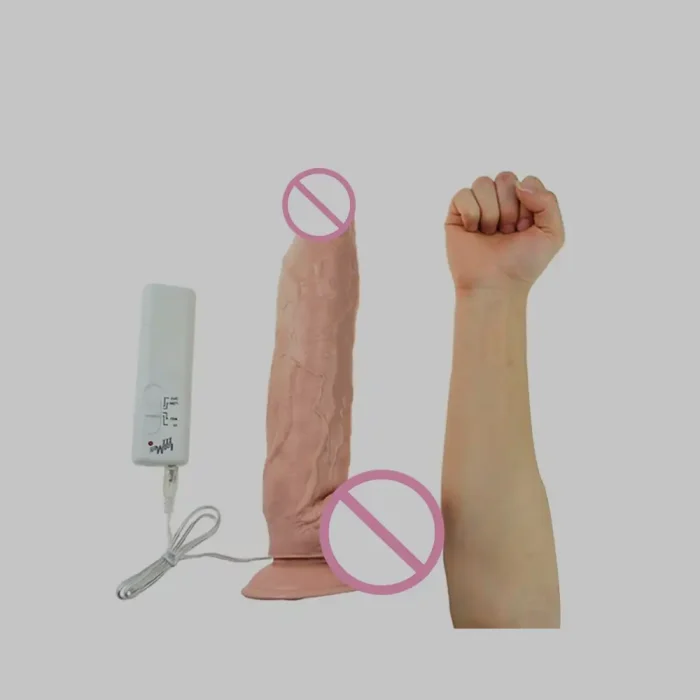 12.5 Inch Vibrating Silicone Dildo – Large Realistic Design
