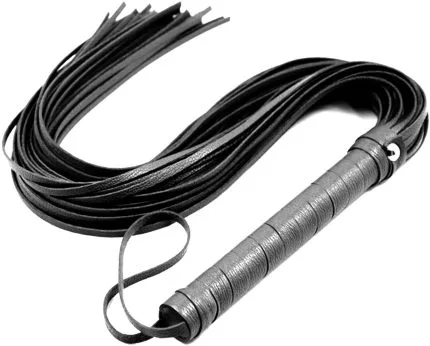 Leather BDSM Flogger stylish roleplay and fashion accessory with ergonomic handle