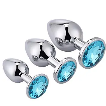 Jewelry Stainless Steel Diamond Anal Butt Plug Combo Set of 3