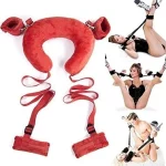Sex Position Pillow With Wrist & Ankle Restraint Cuffs for Couples