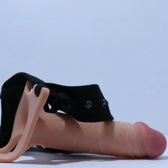 8-Inch Silicone Strap-On Hollow Dildo With Adjustable Harness for Men - Image 2