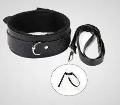 BDSM Collar Leather Choker Leash Necklace for women and men roleplay accessory
