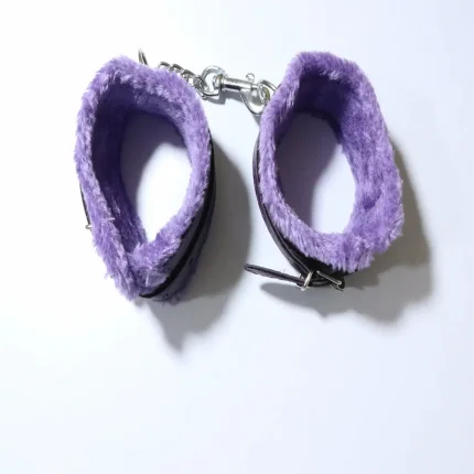 Purple Leather Handcuffs