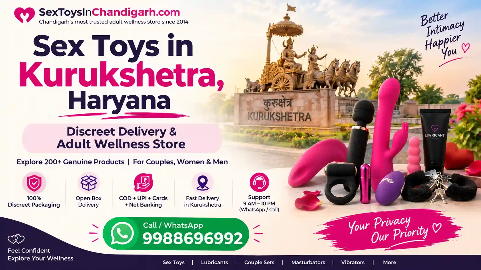 Sex Toys in Kurukshetra, Haryana | Discreet Delivery & Adult Wellness Store